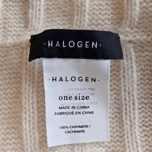 Halogen Cashmere Infinity Scarf Ribbed Ivory - Picture 2 of 7